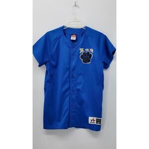 Alleson Athletic Women's Medium Blue Button-Up Baseball Jersey Quality Athletic